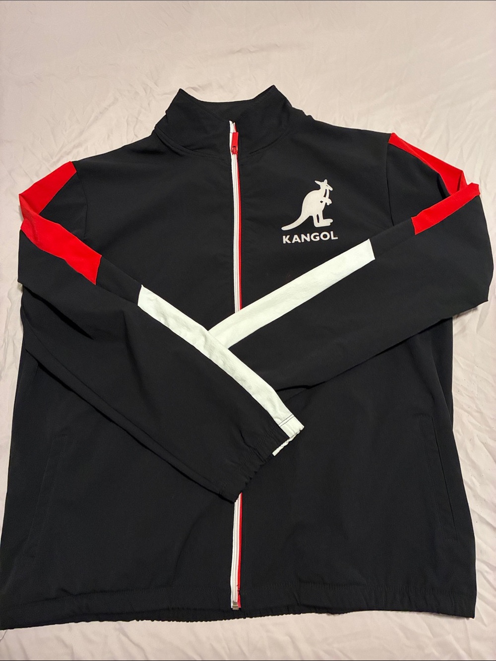 Kangol Black Windbreaker with Red & White Accents